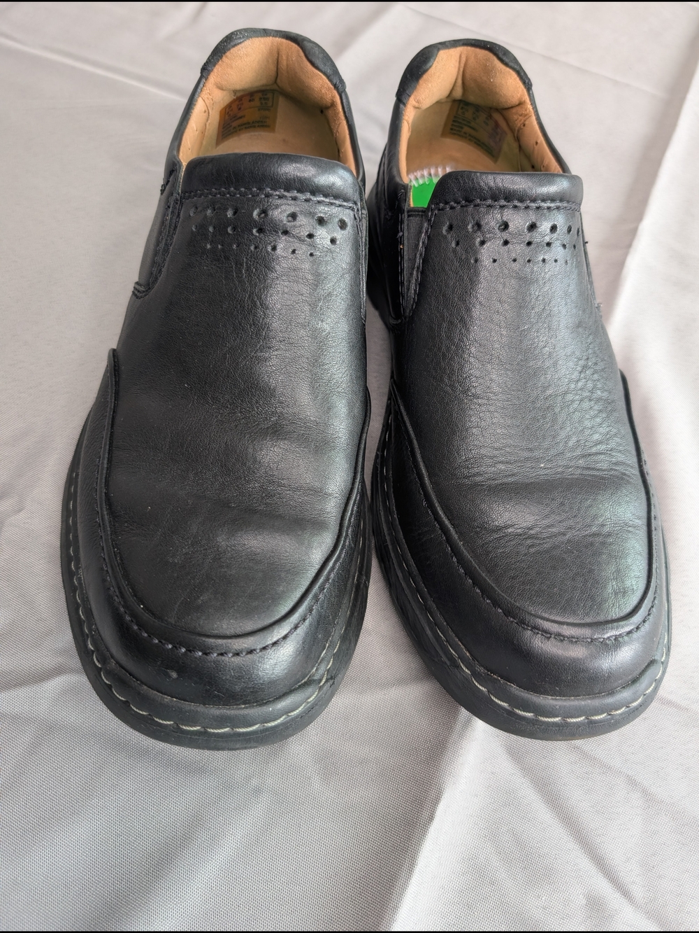 Clarks Black Leather Slip-On Loafers